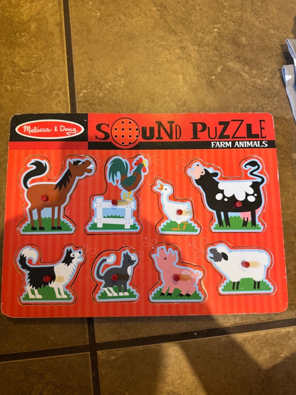 Melissa & Doug Red Farm Animals Sound Puzzle